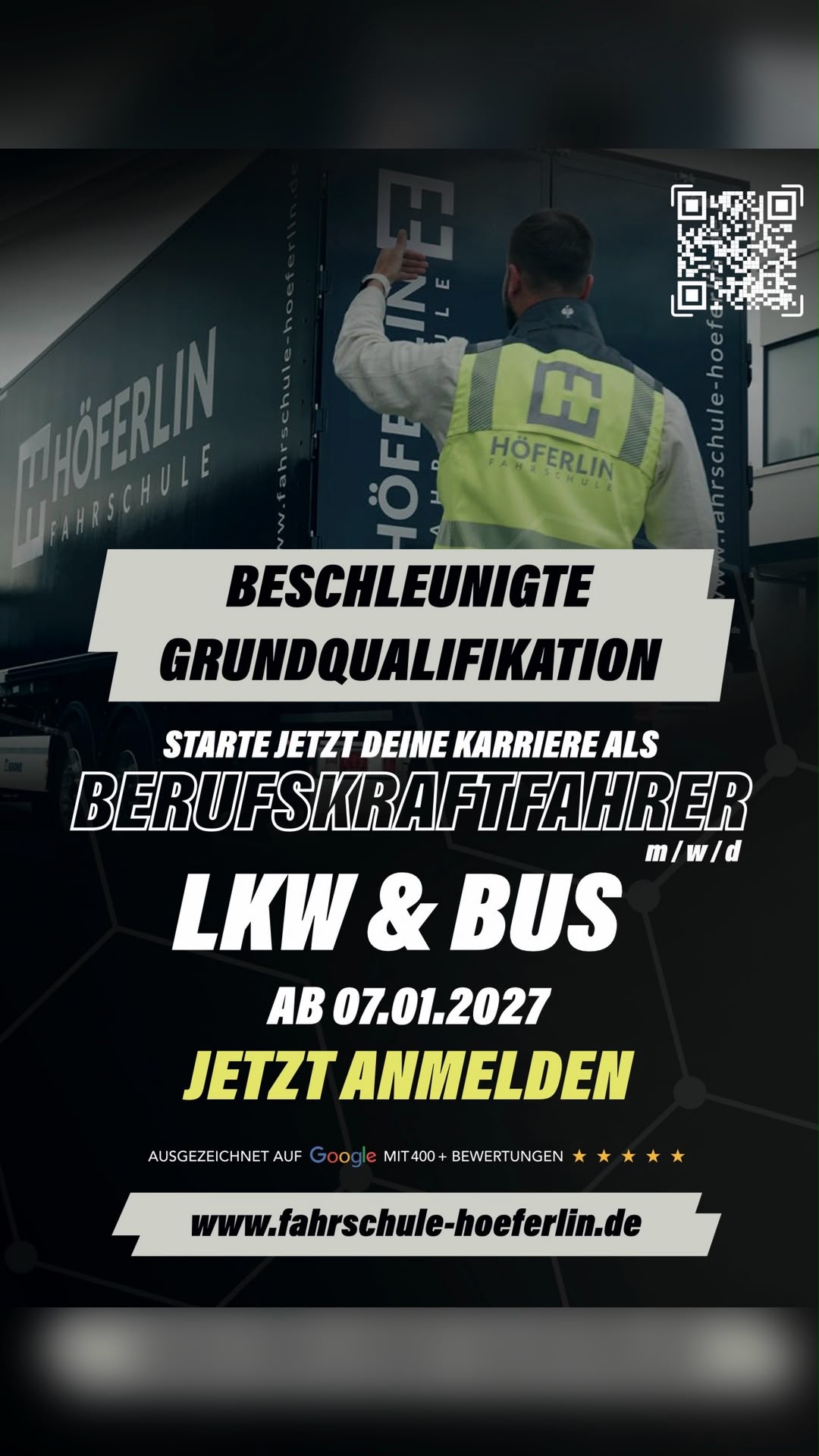 Beschleunigte Grundqualifikation Berufskraftfahrer LKW & Bus ab 07.01.2027